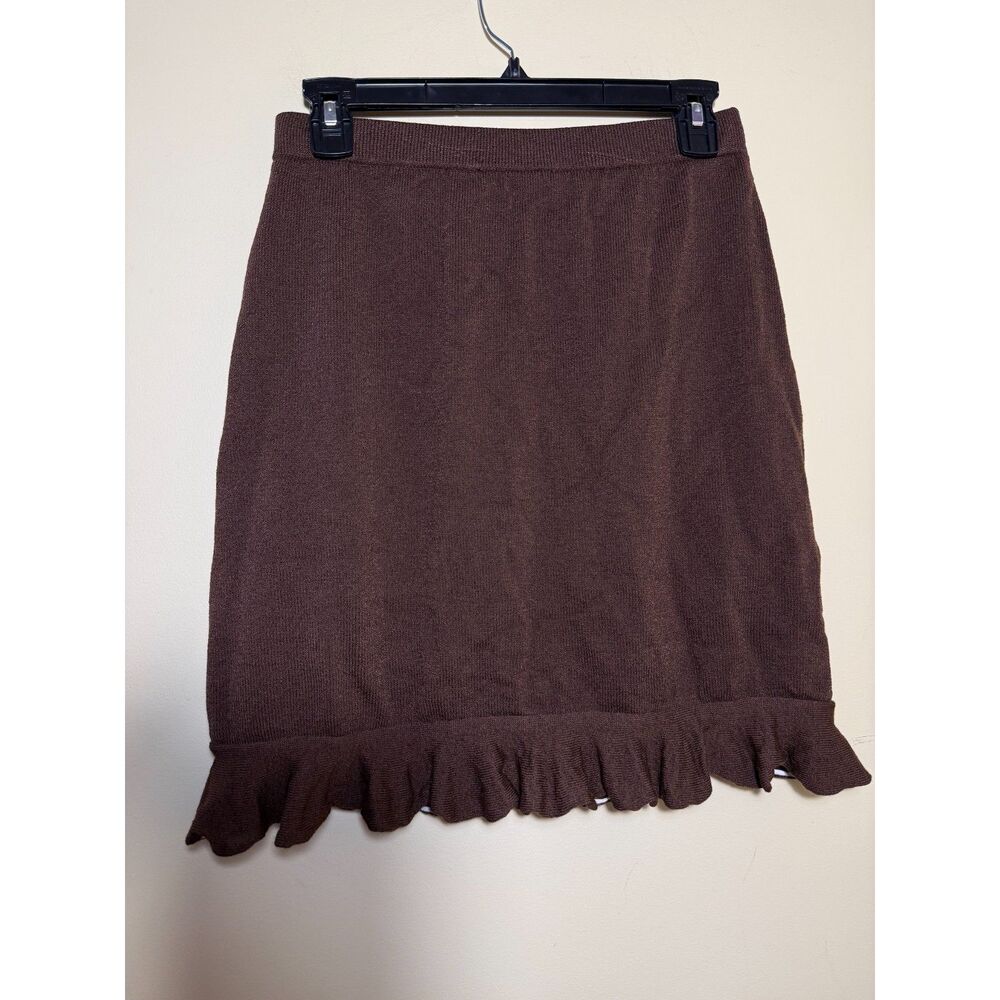 St. John Collection by Marie Gray Chocolate Brown Knit Skirt | Size 6